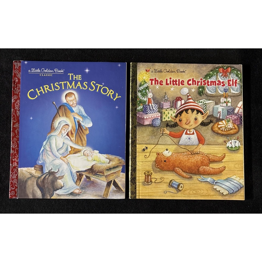 The Christmas Story (1980) & Christmas Elf (2011) Little Golden Book Vintage NEW